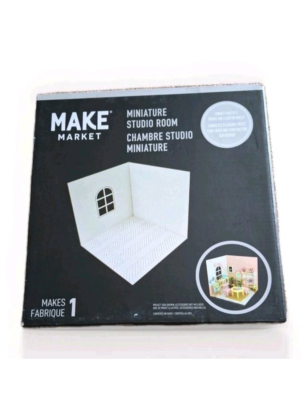Make Market Studio Room & Box Kit Miniature Diorama Doll House, White